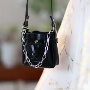 【1PinFun】束口小肩包 黑色 / 1/3 1/4 Dollfie Dream MDD AZO2 AngelPhilia